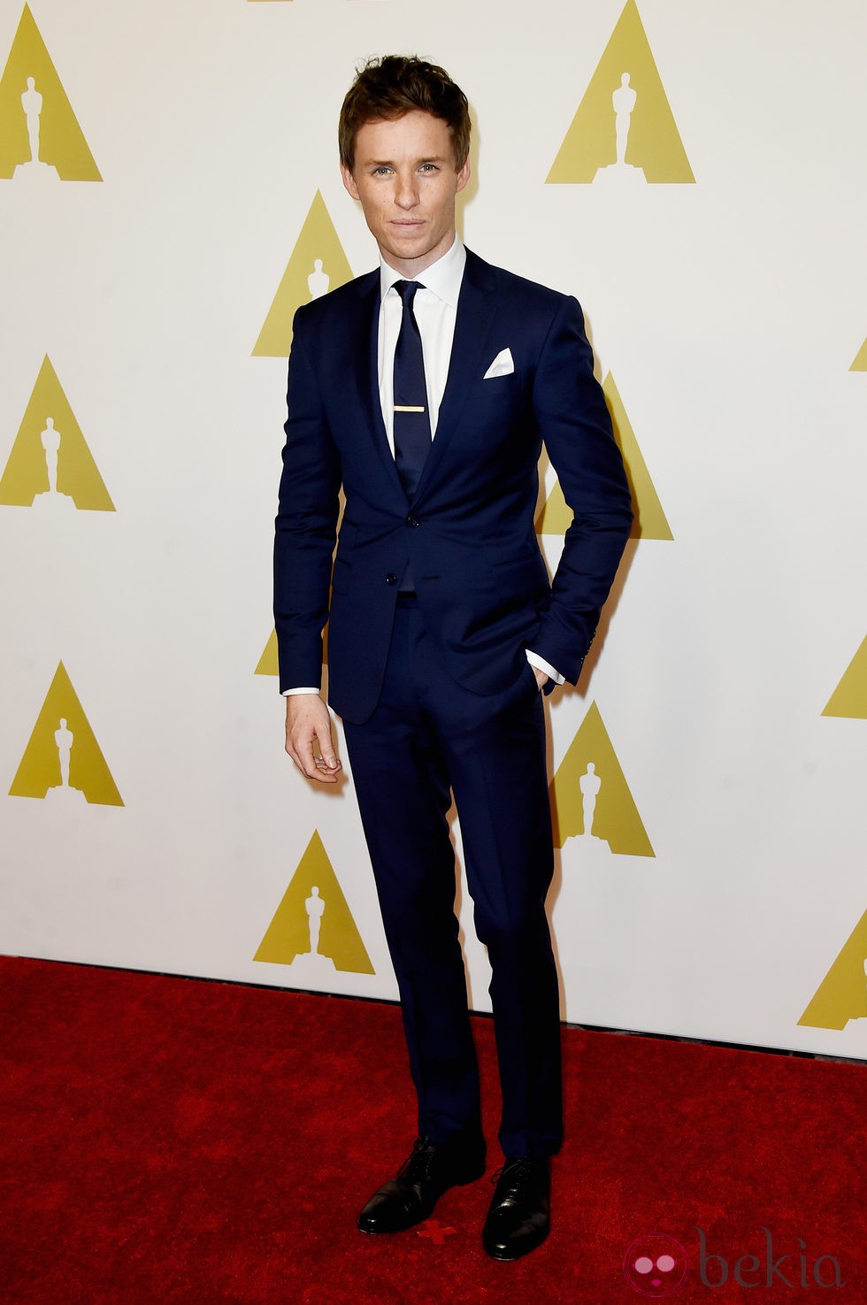Eddie Redmayne en el almuerzo de los nominados a los Premios Oscar 2015