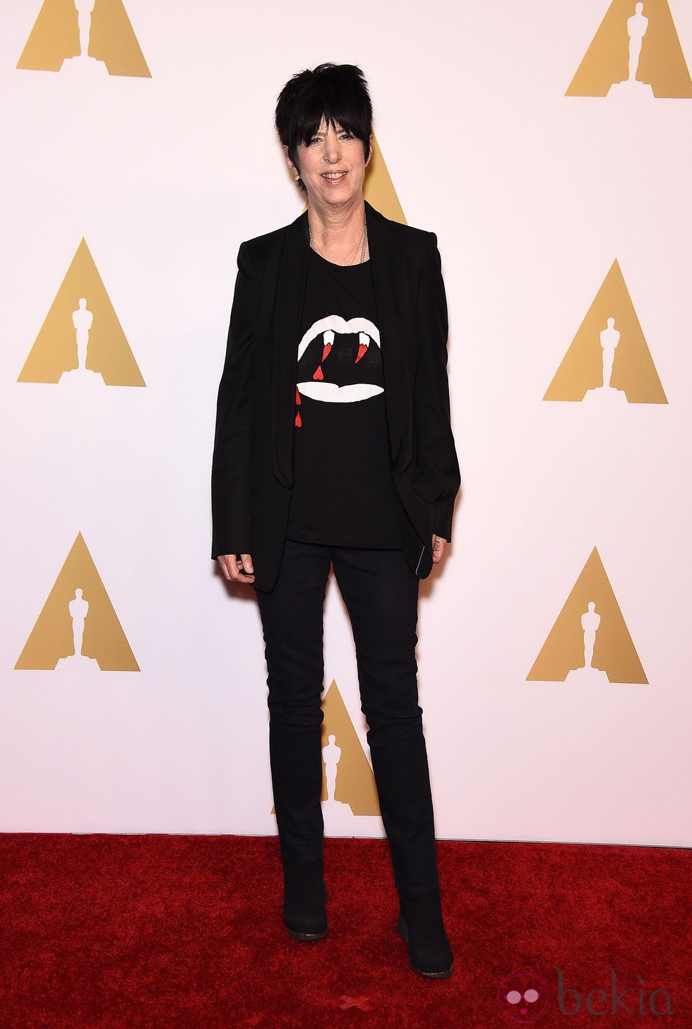 Diane Warren en el almuerzo de los nominados a los Premios Oscar 2015