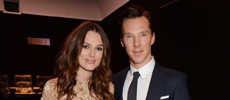 Keira Knightley y Benedict Cumberbatch en una proyección de 'The imitation game' en Londres