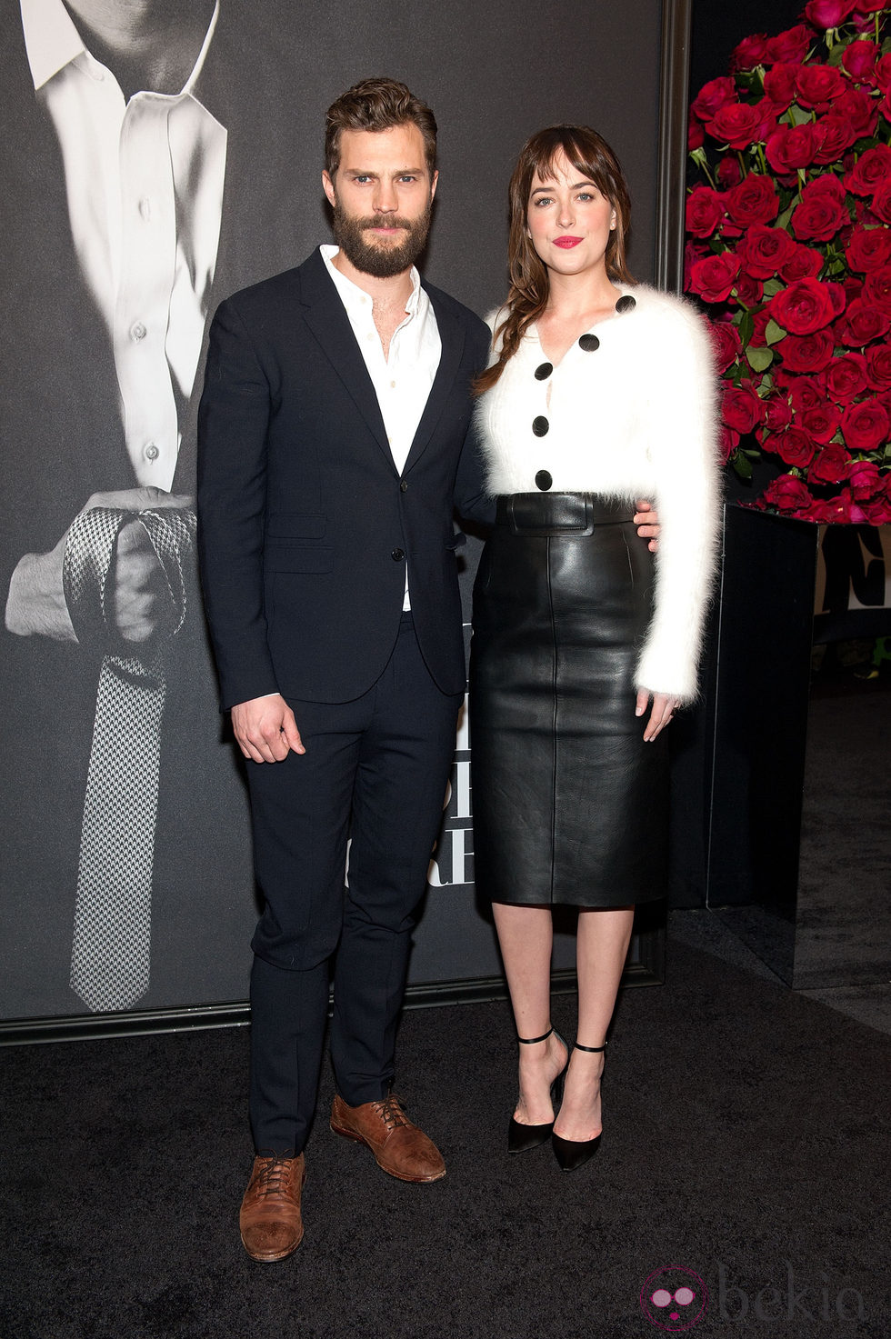 Jamie Dornan y Dakota Johnson en el estreno de 'Cincuenta sombras de Grey' en Nueva York