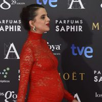 Macarena Gómez, muy embarazada en la alfombra roja de los Goya 2015
