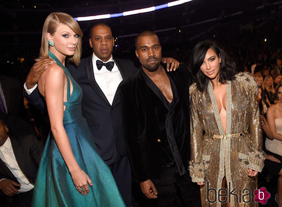Taylor Swift, Jay Z, Kanye West, Kim Kardashian en los premios Grammy 2015