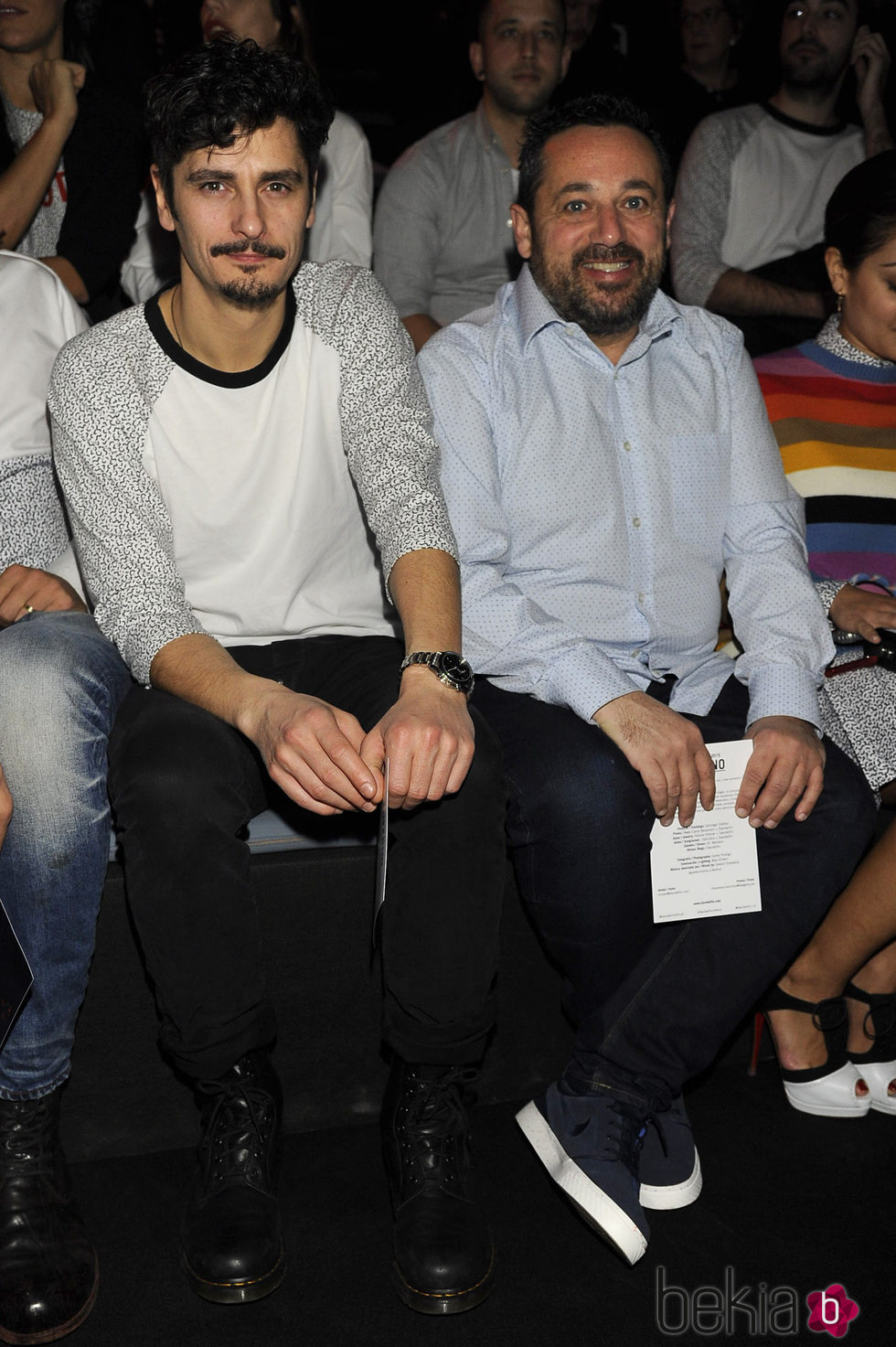 Antonio Pagudo y Pepón Nieto en el front row de Davidelfín en Madrid Fashion Week otoño/invierno 2015/2016