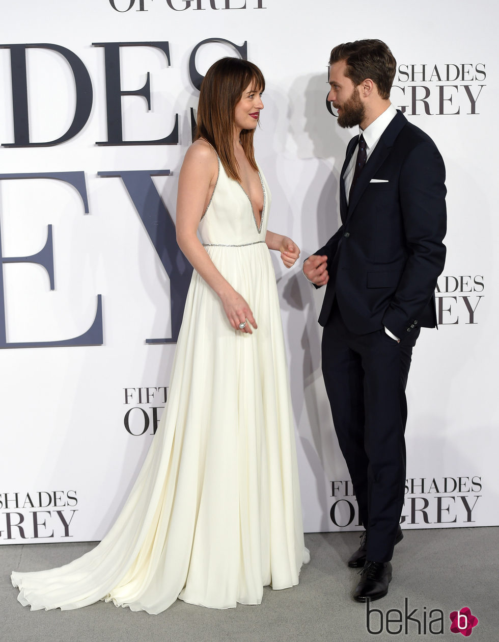 Dakota Johnson y Jamie Dornan 'Cincuenta sombras de Grey' presentan la película en Londres