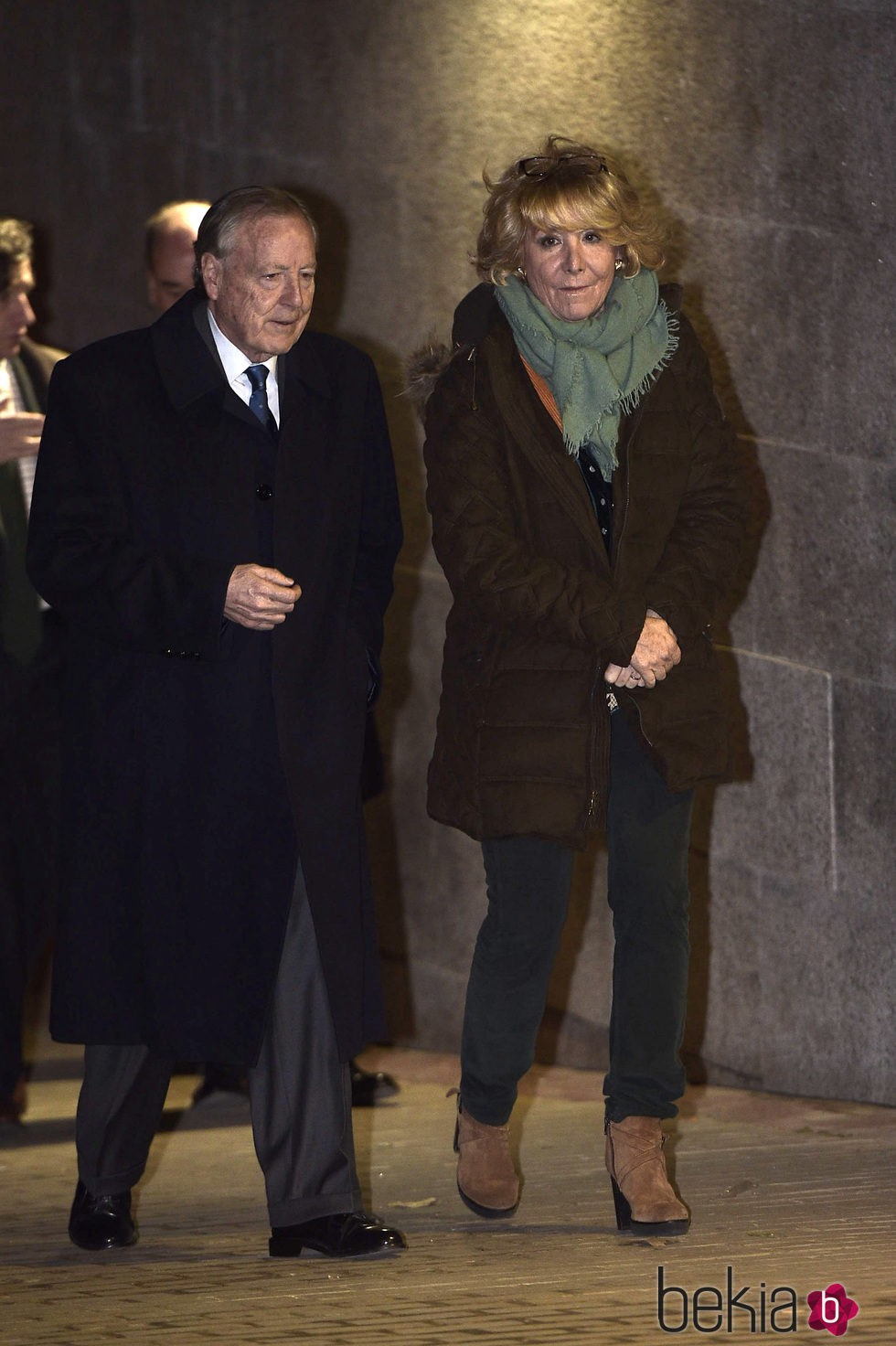 José María Álvarez del Manzano y Esperanza Aguirre en el tanatorio del padre de Cristina Cifuentes