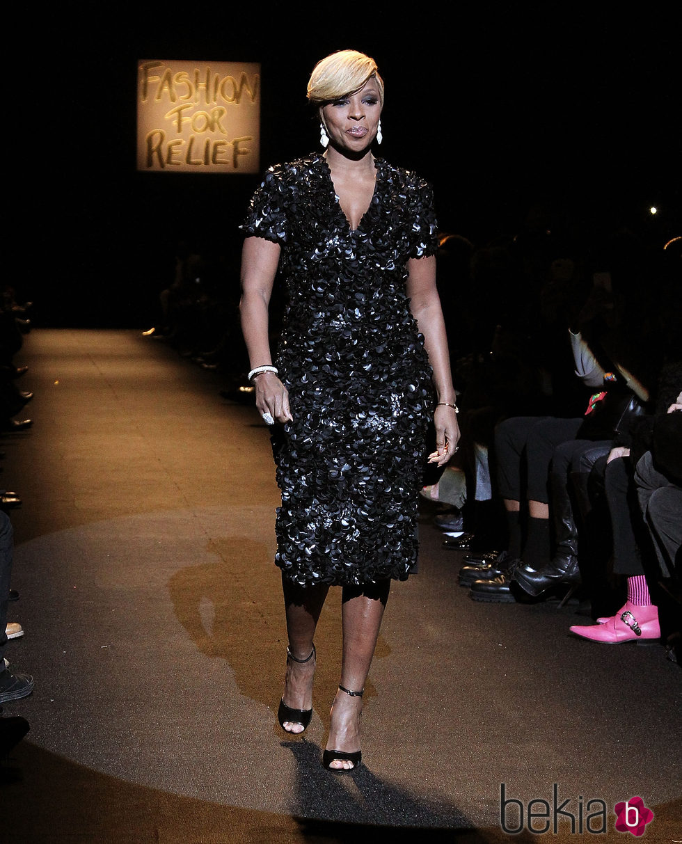Mary J. Blige en el desfile Fashion for Relief de Nueva York