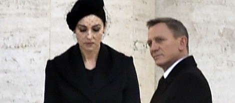 Monica Bellucci y Daniel Craig en el rodaje de 'SPECTRE'