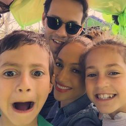 Marc Anthony y Jennifer Lopez en el cumpleaños de sus hijos Emme y Max