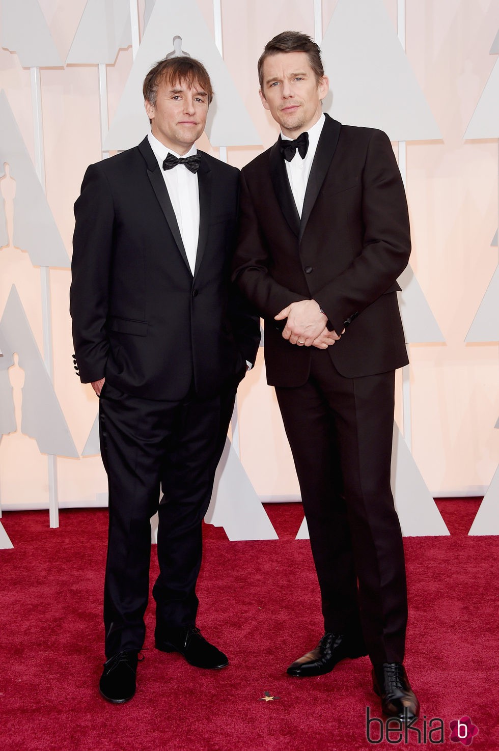 Richard Linklater e Ethan Hawke en la alfombra roja de los Oscar 2015