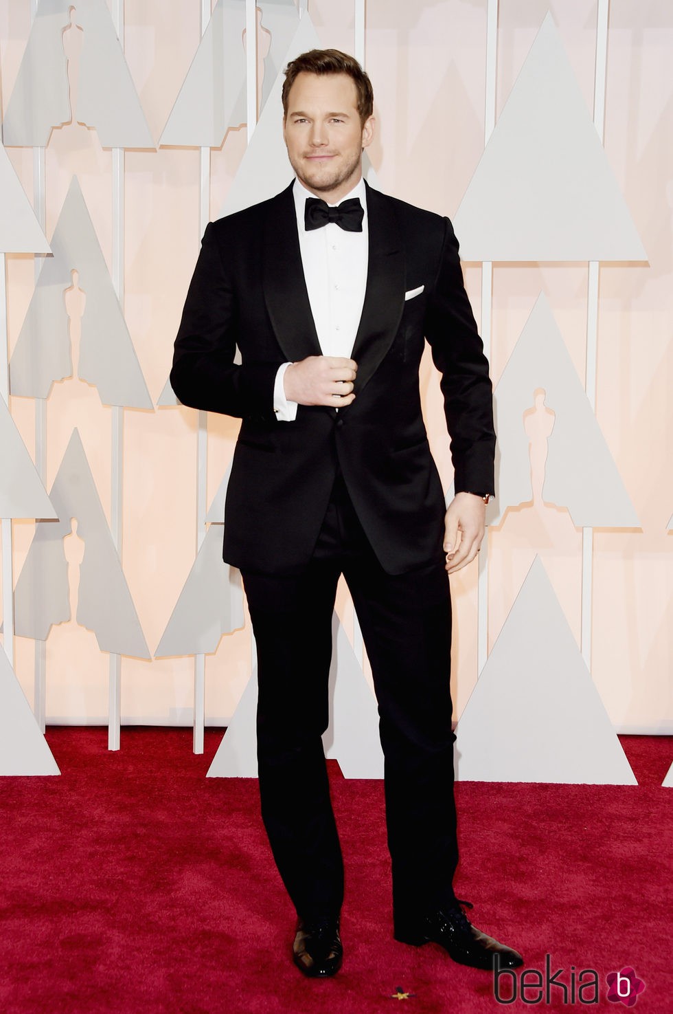 Chris Pratt en la alfombra roja de los premios Oscar 2015