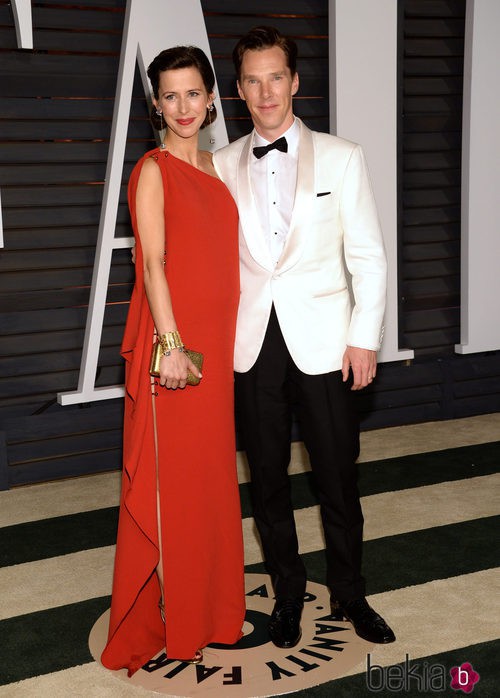Benedict Cumberbatch y Sophie Hunter en la fiesta Vanity Fair tras los Oscar 2015