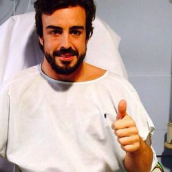 Fernando Alonso recuperándose de su accidente en Montmeló