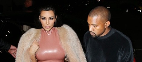 Kim Kardashian y Kanye West en la fiesta ofrecida por Madonna tras la entrega de los Brit Awards 2015