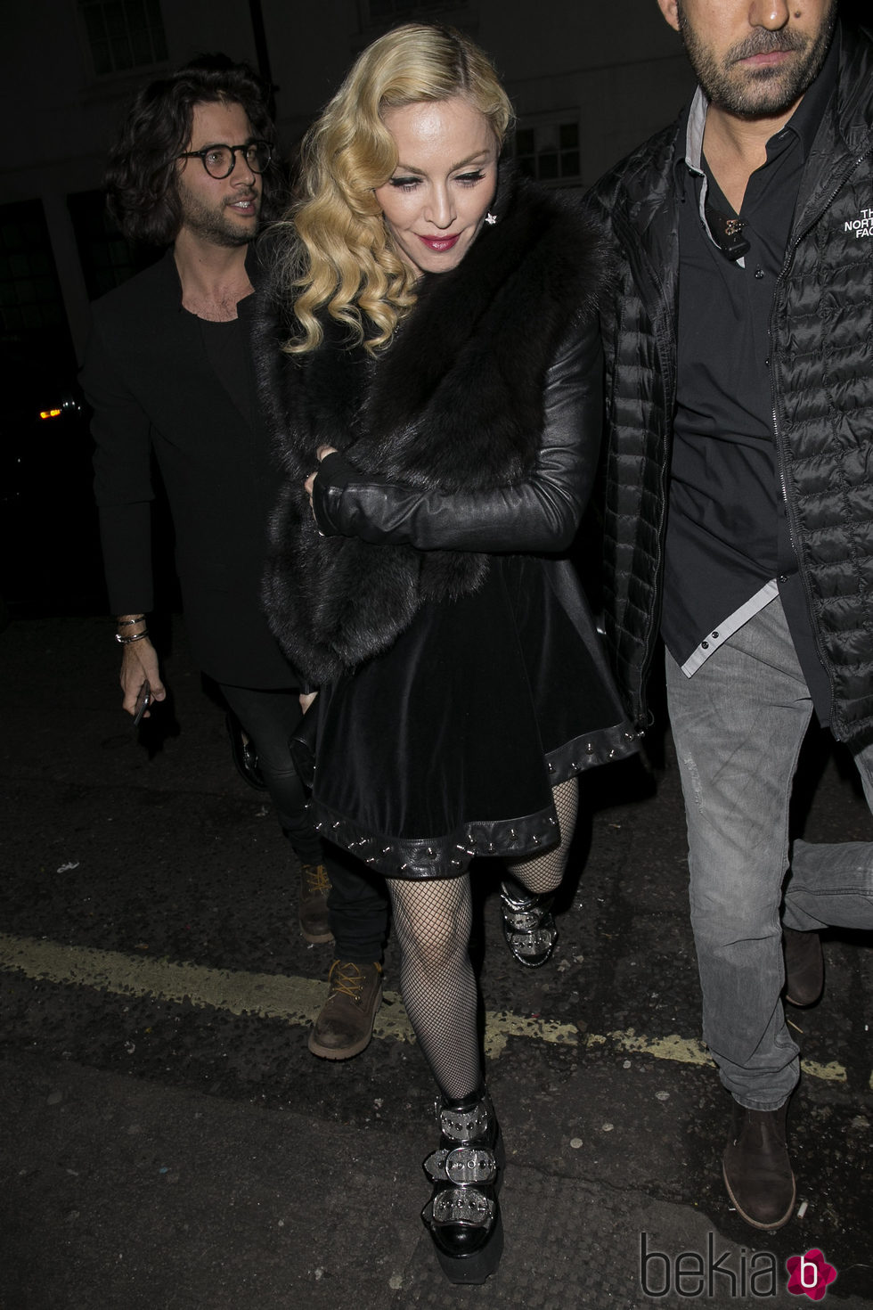 Madonna llegando a su fiesta tras la entrega de los Brit Awards 2015