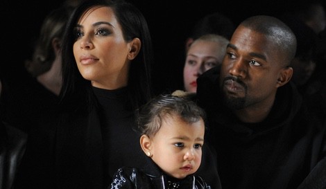 Kim Kardashian, North West y Kanye West en la Nueva York Fashion Week