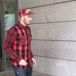 Karim Benzema saliendo de los Juzgados de Alcobendas