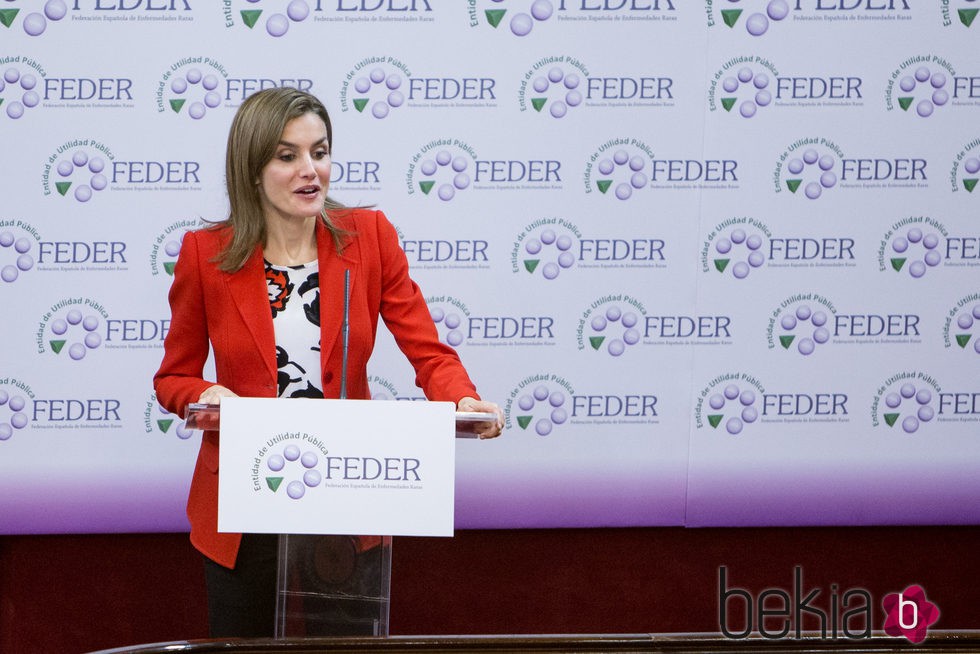 La Reina Letizia da las gracias a FEDER en el acto oficial del Día Mundial de las Enfermedades Raras