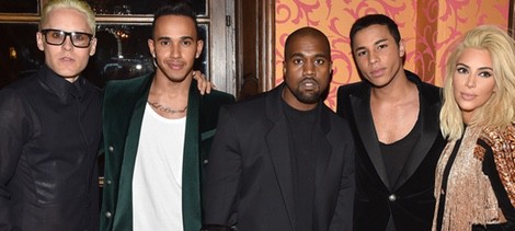 Jared Leto, Lewis Hamilton, Kanye West, Olivier Rousteing y Kim Kardashian en la Paris Fashion Week