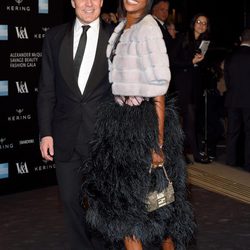 Andre Balazs y Naomi Campbell  en la inauguración de la exposición de Alexander McQueen en Londres