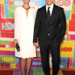 Jaimie Alexander y Peter Facinelli en la fiesta de HBO tras los Emmy 2014