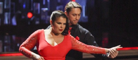 Katia Aveiro bailando en la primera gala de 'Dancing with the stars'