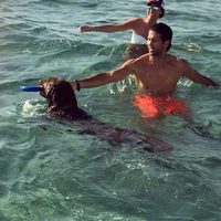 Fernando Verdasco y Ana Boyer se bañan en Miami con el perro de Enrique Iglesias