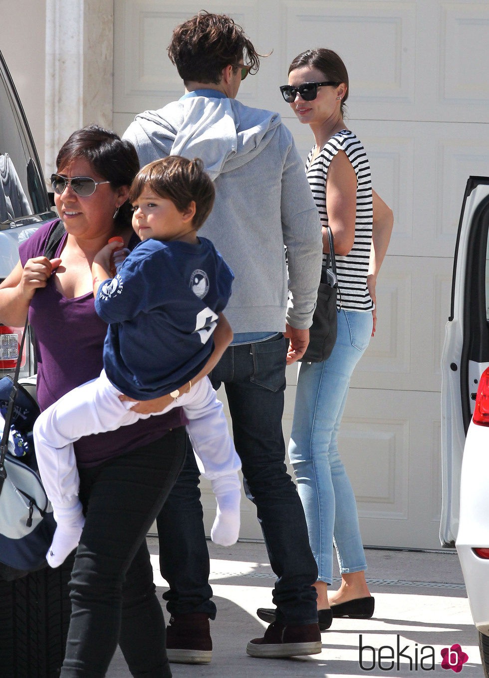 Miranda Kerr y Orlando Bloom junto a su hijo Flynn en Miami