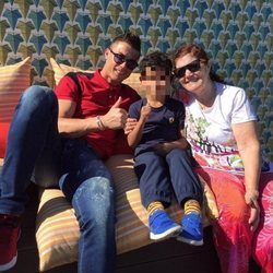 Cristiano Ronaldo con su hijo Cristiano Junior y su madre Dolores Aveiro