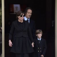 Kalina de Bulgaria con Kitín Muñoz y su hijo Simeón en el funeral de Kardam de Bulgaria