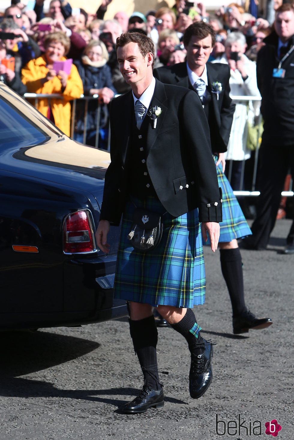 Andy Murray, a su llegada a la Catedral de Dunblane para contraer matrimonio con Kim Sears