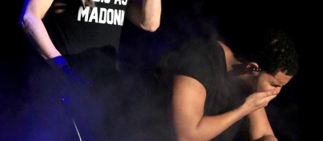 Drake sorprendido después del beso de Madonna en el Festival de Coachella 2015
