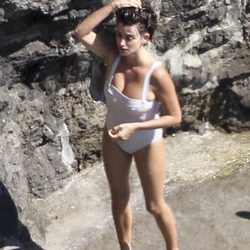 Penélope Cruz tras un chapuzón en las playas de sur de Italia