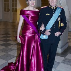 Felipe y Matilde de Bélgica en el 75 cumpleaños de Margarita de Dinamarca