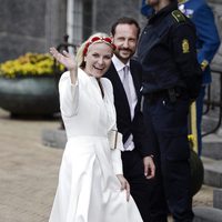 Haakon y Mette-Marit de Noruega en el 75 cumpleaños de Margarita de Dinamarca