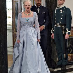 La Reina Margarita de Dinamarca en la cena de gala final por su 75 cumpleaños