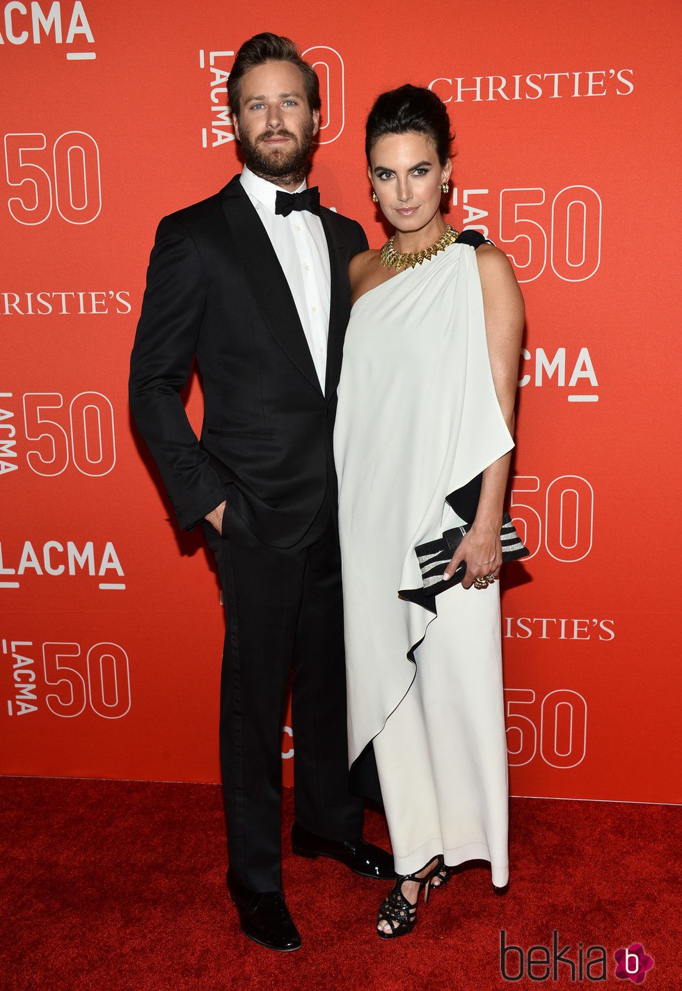 Armie Hammer y Elizabeth Chambers en la gala del 50 aniversario del LACMA