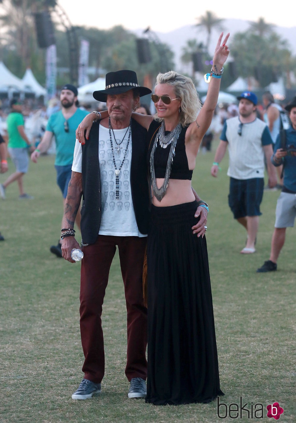El cantante Johnny Hallyday en el segundo fin de semana del Coachella 2015