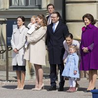 La Familia Real de Suecia en el acto de celebración del sesenta y nueve cumpleaños del Rey Carlos Gustavo