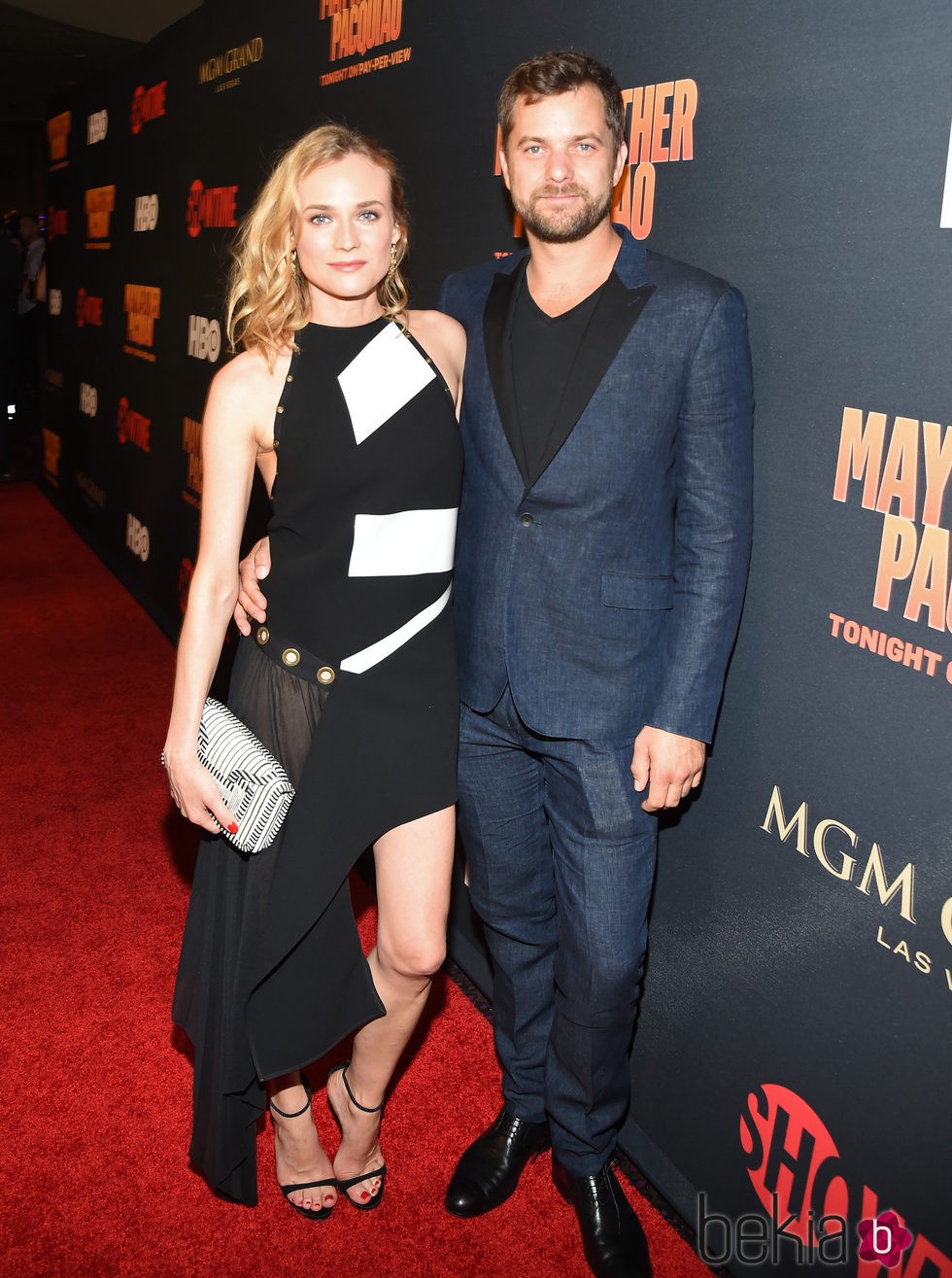 Diane Kruger y Joshua Jackson en el 'Combate del Siglo' en Las Vegas