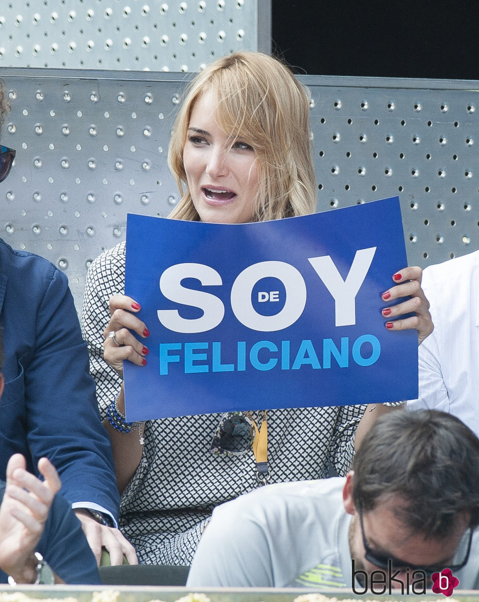 Alba Carrillo apoyando a Feliciano López en el Open de Madrid 2015