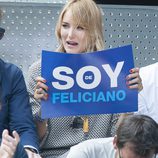 Alba Carrillo apoyando a Feliciano López en el Open de Madrid 2015