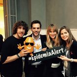 Carles Puyol, Marc Clotet, Vanesa Lorenzo y Natalia Sánchez en la presentación de 'Epidemia: The Game'