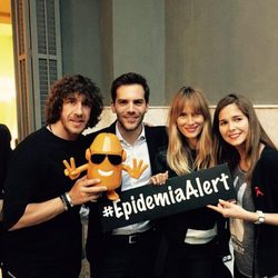 Carles Puyol, Marc Clotet, Vanesa Lorenzo y Natalia Sánchez en la presentación de 'Epidemia: The Game'