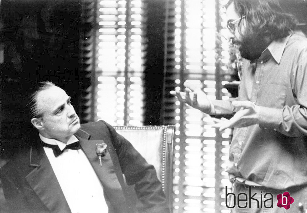 Francis Ford Coppola y Marlon Brando en 'El Padrino'