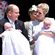 Alberto y Charlene de Mónaco se miran embelesados junto a sus hijos Jacques y Gabriella en su bautizo