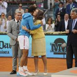 La Reina Sofía saludando a Rafa Nadal tras perder la final el Madrid Open 2015