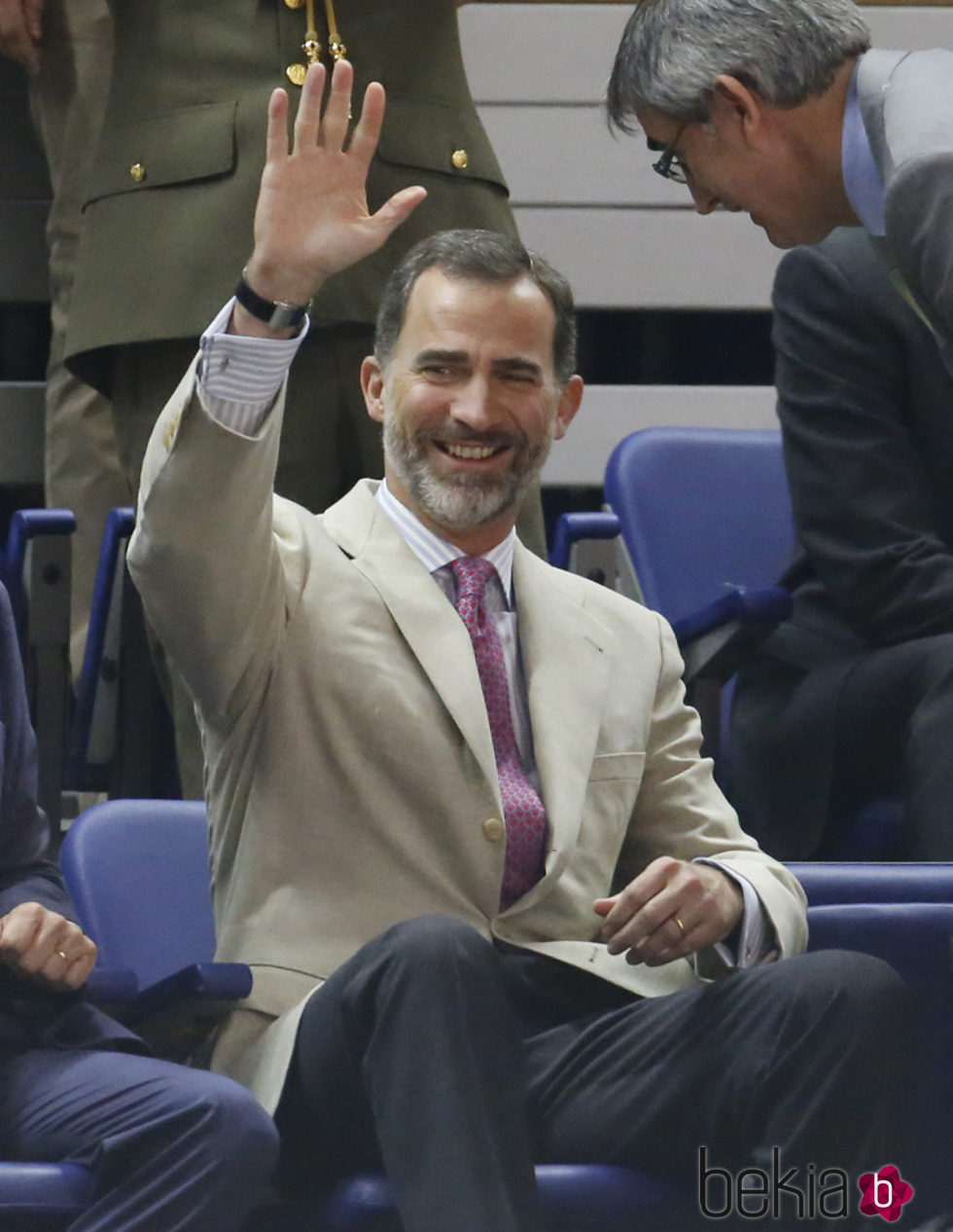 El Rey Felipe en la final de la Euroliga 2015 en el Palacio de los Deportes