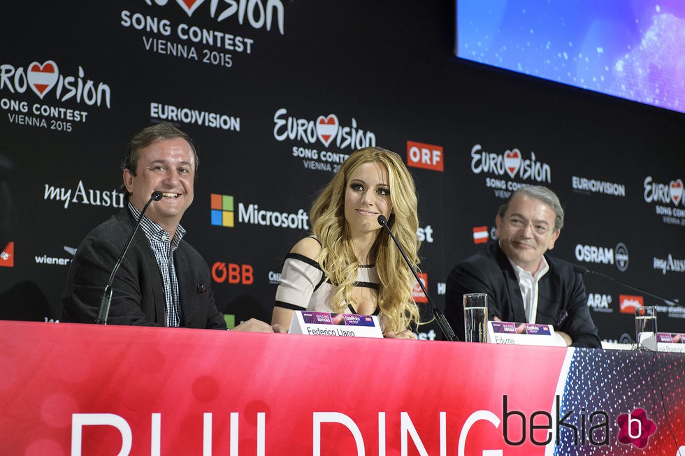 Edurne comparece ante los medios internacionales en Eurovisión 2015