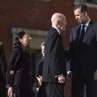 El Rey Felipe con los Reyes de Bulgaria en el funeral de Kardam de Bulgaria