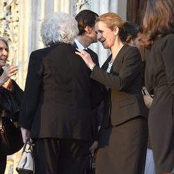 La Infanta Elena y la Infanta Pilar en el funeral de Kardam de Bulgaria
